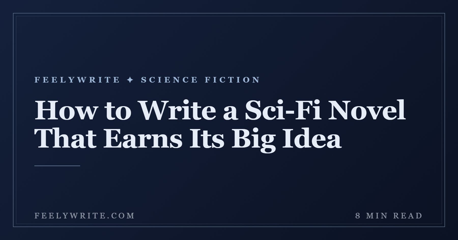 How to Write a Sci-Fi Novel That Earns Its Big Idea